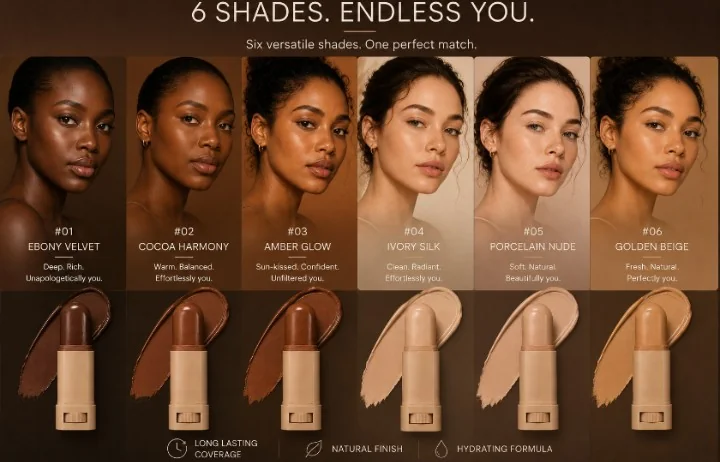 Les 6 teintes MEIDIAN Skin Tint